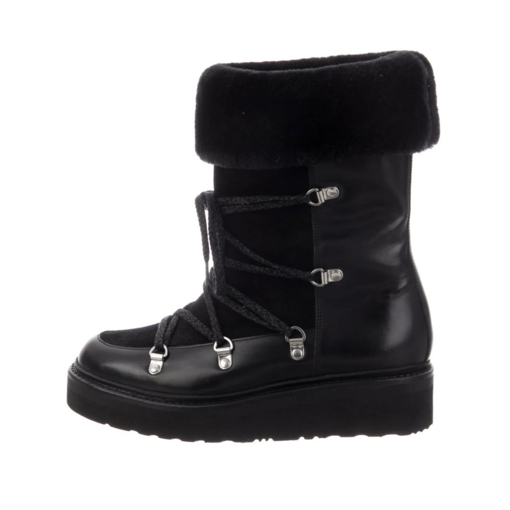 GRENSON Patent Leather Lace-Up Boots